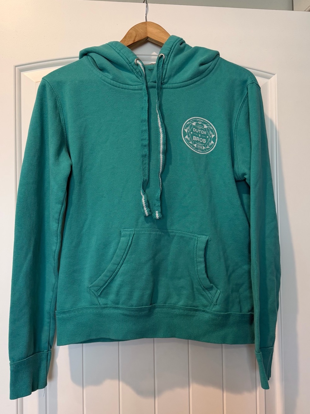 Dutch Bros Teal Pullover Hoodie - Women's Cozy Logo Sweatshirt